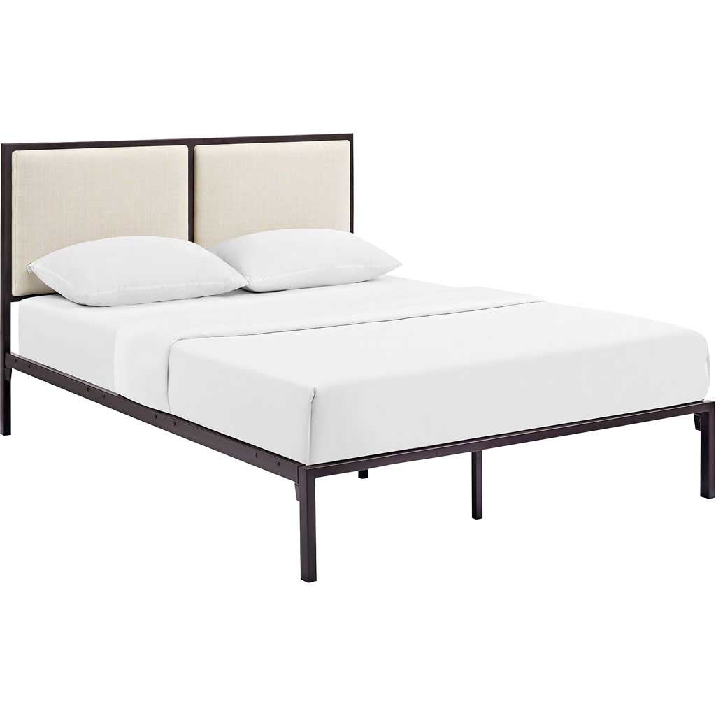 Delphi Fabric Bed Brown/Beige
