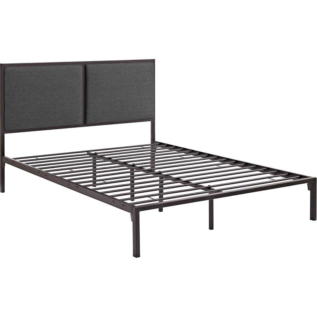 Dunlow Fabric Bed Brown/Gray