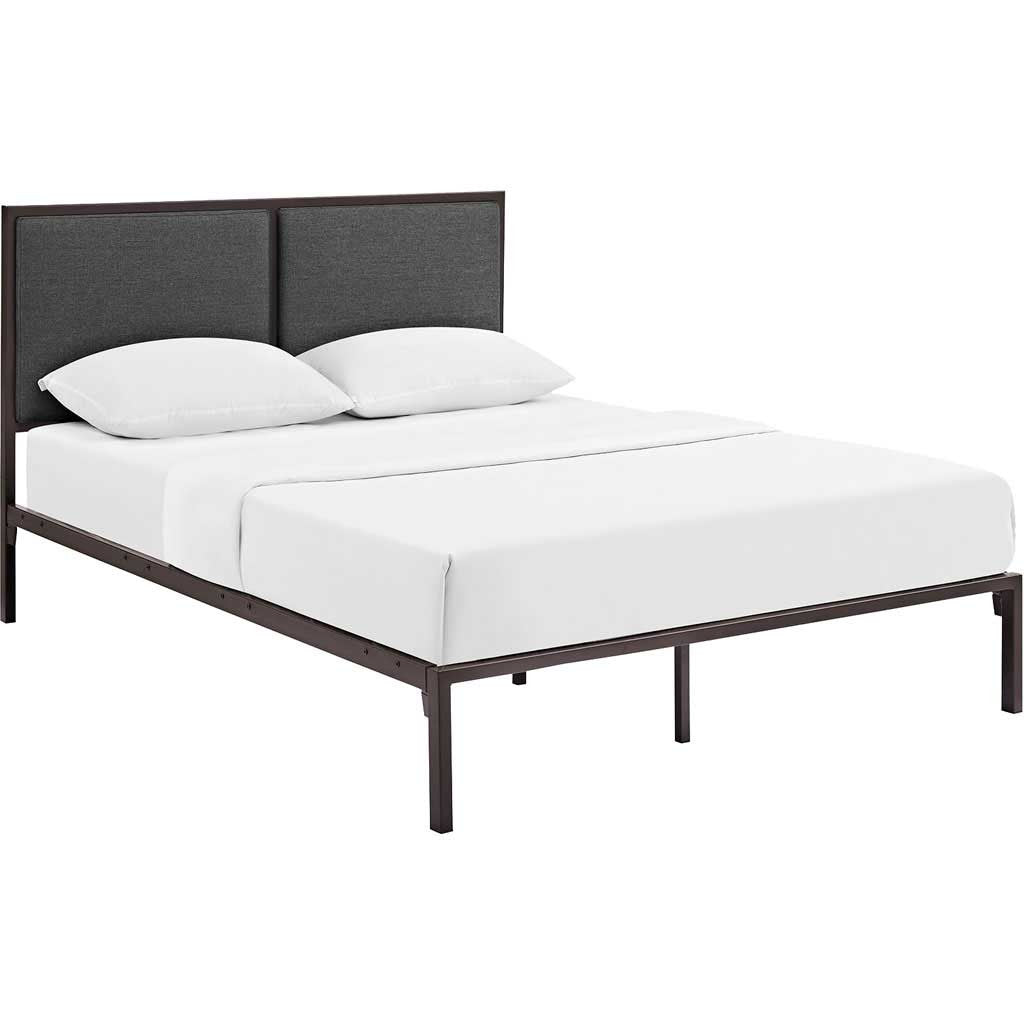 Delphi Fabric Bed Brown/Gray