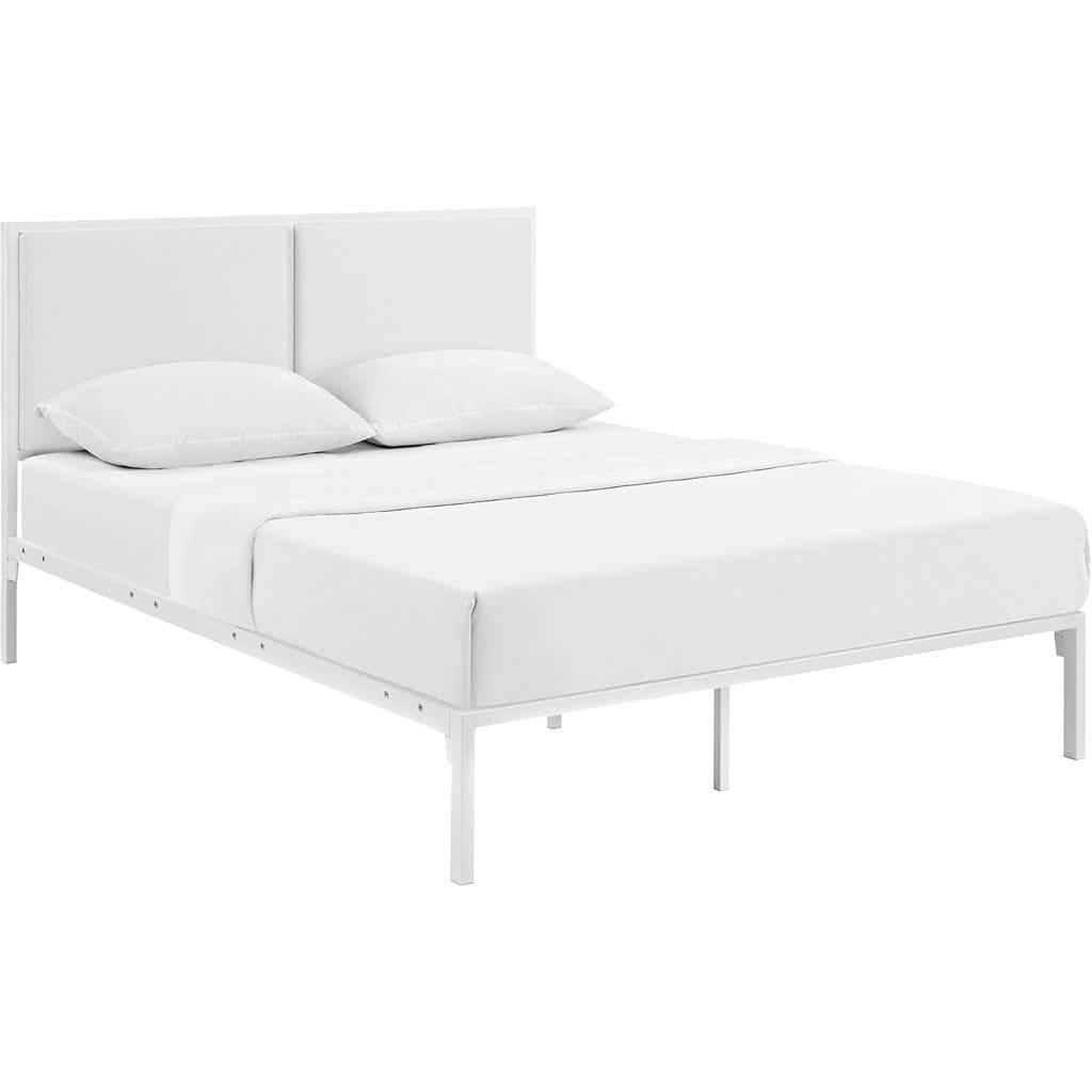 Delphi Vinyl Bed White