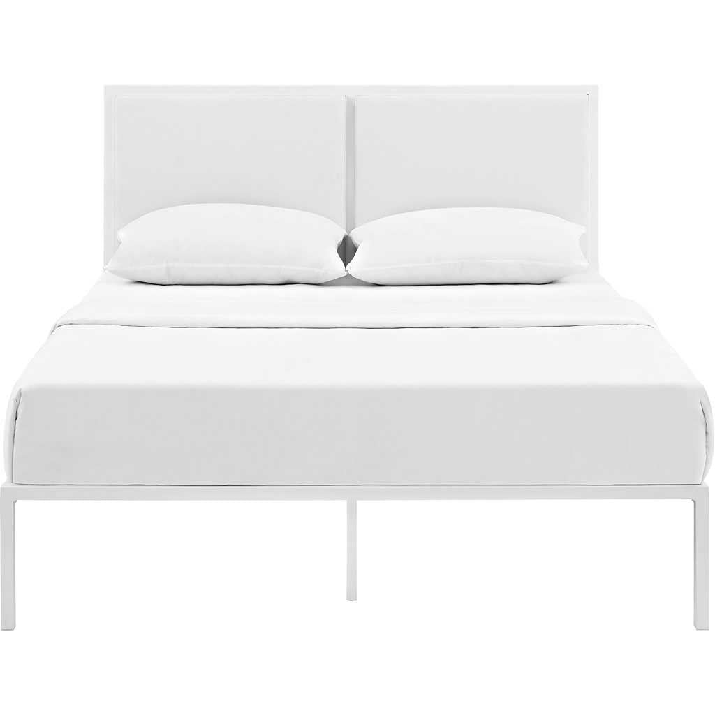 Dunlow Vinyl Bed White