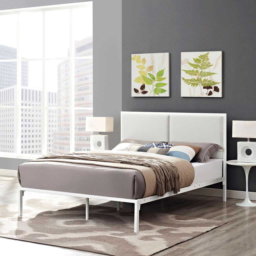 Dunlow Vinyl Bed White