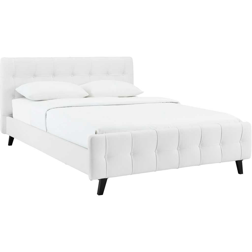 Osbert Vinyl Bed White