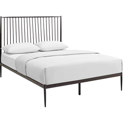 Adelia Platform Bed Brown - Froy.com