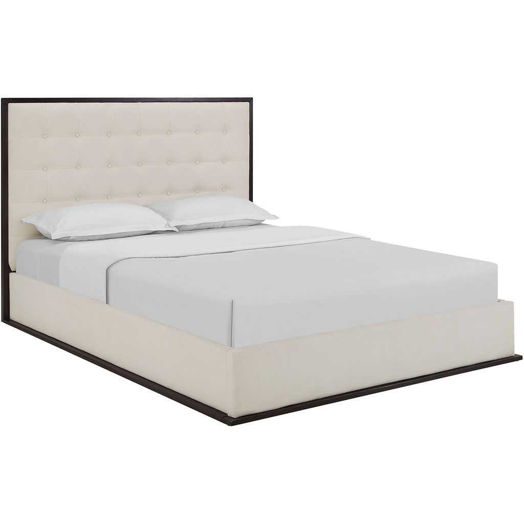 Marina Upholstered Bed Cappuccino/Ivory