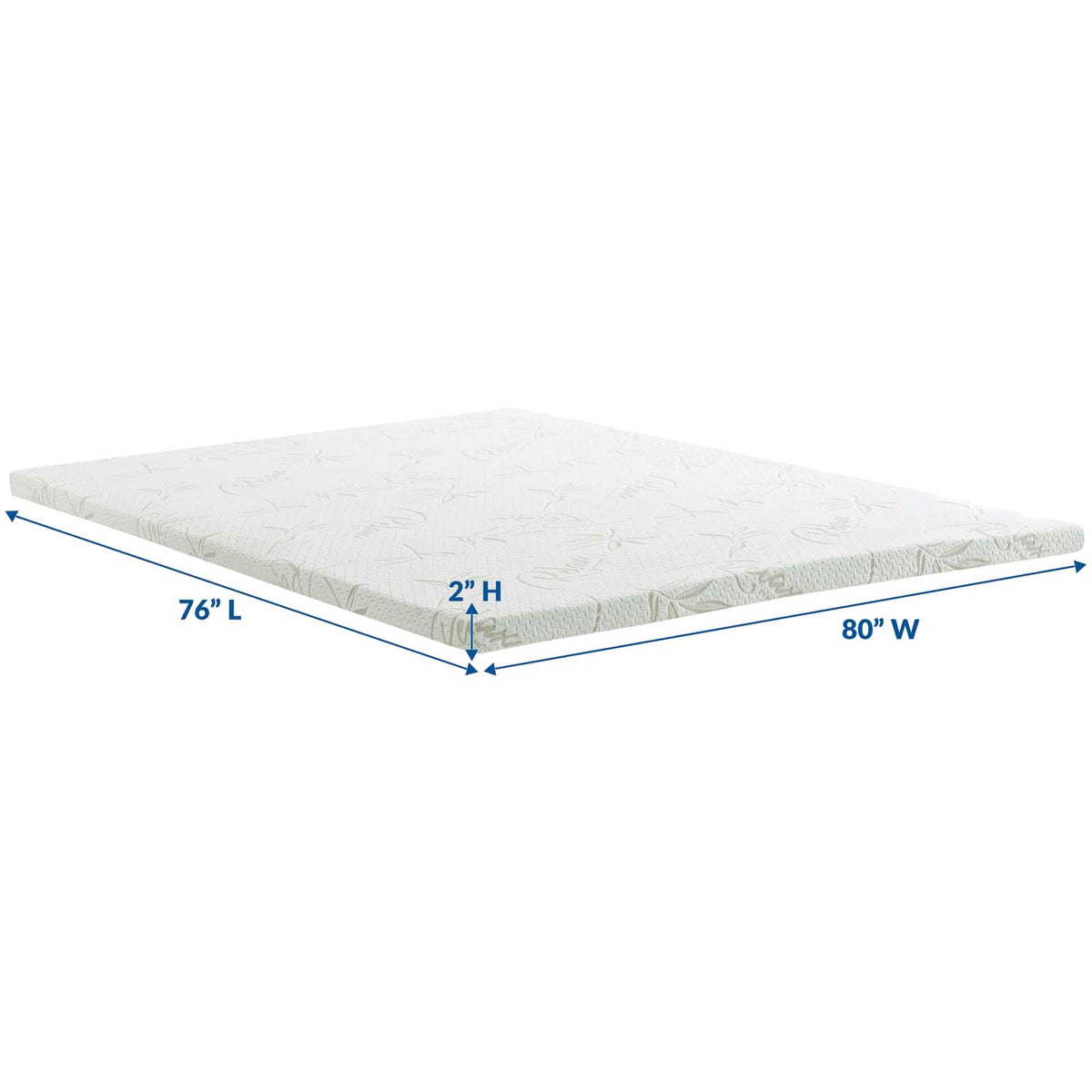 Relax 2" Gel Memory Foam Mattress Topper White