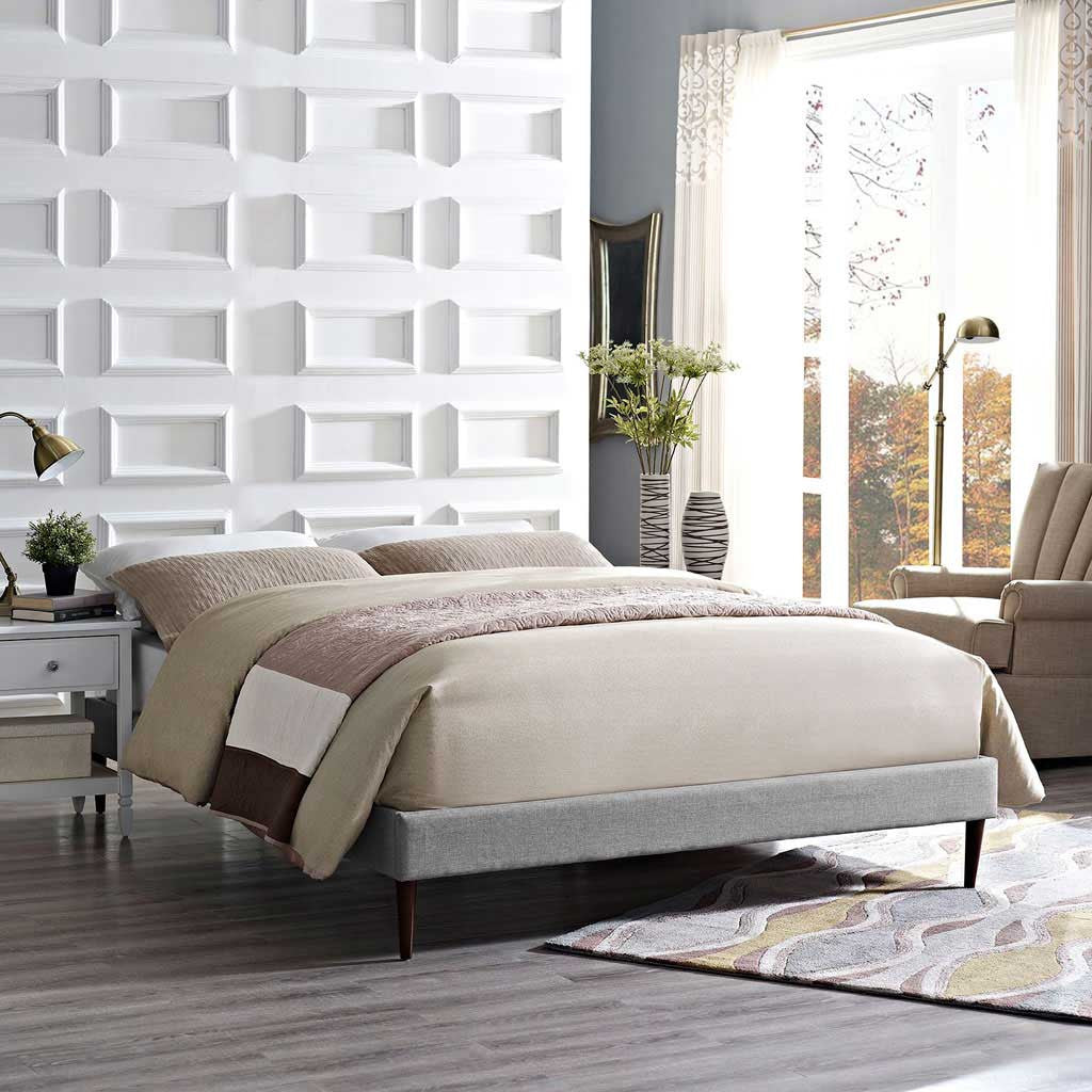 Shelton Fabric Bed Light Gray