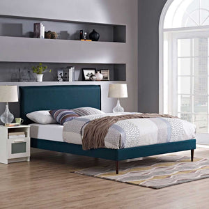 Caslon Fabric Platform Bed Azure