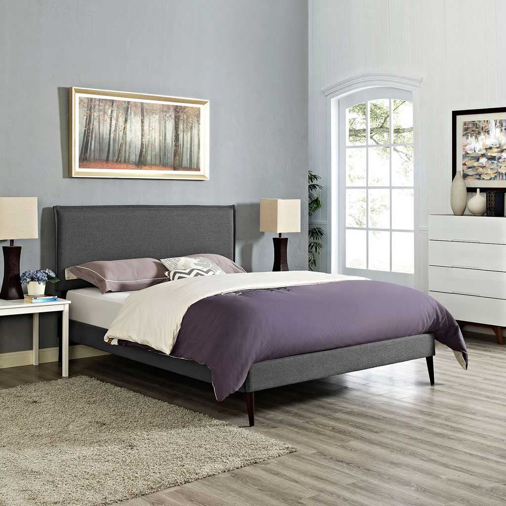 Caslon Fabric Platform Bed Gray