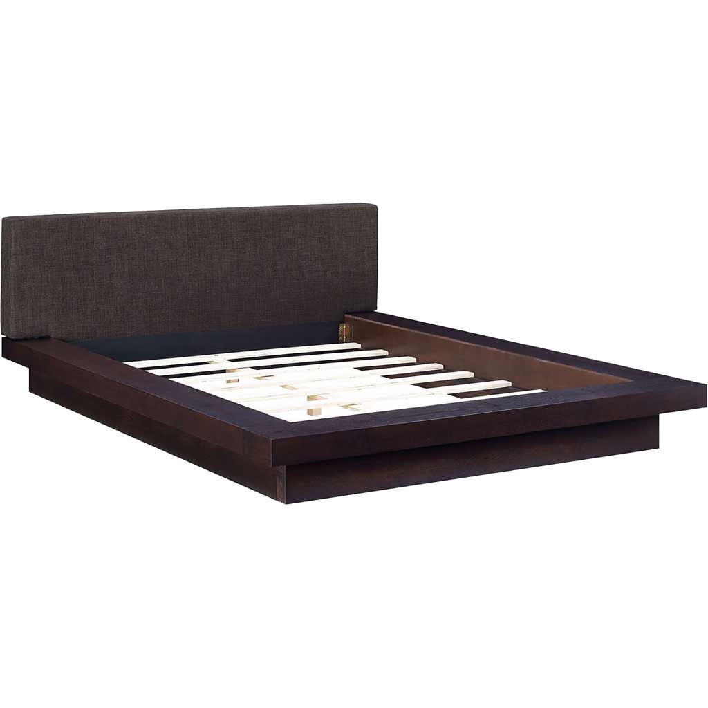 Freyja Fabric Platform Bed Cappuccino/Latte