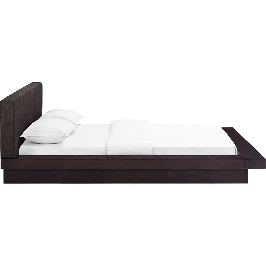 Freyja Fabric Platform Bed Cappuccino/Latte