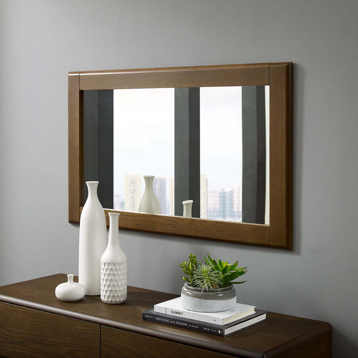 Trevor Wood Frame Mirror Chestnut