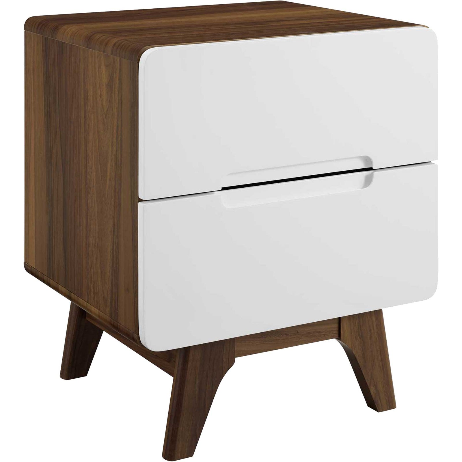 Orion Wood Nightstand Walnut/White