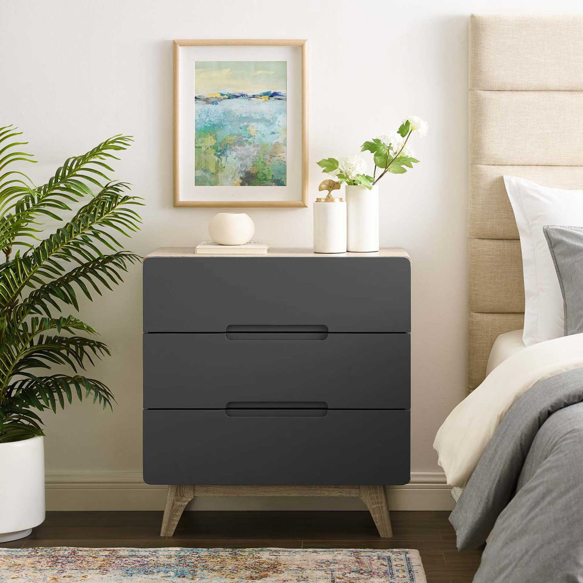Orion Three-Drawer Chest Natural Gray