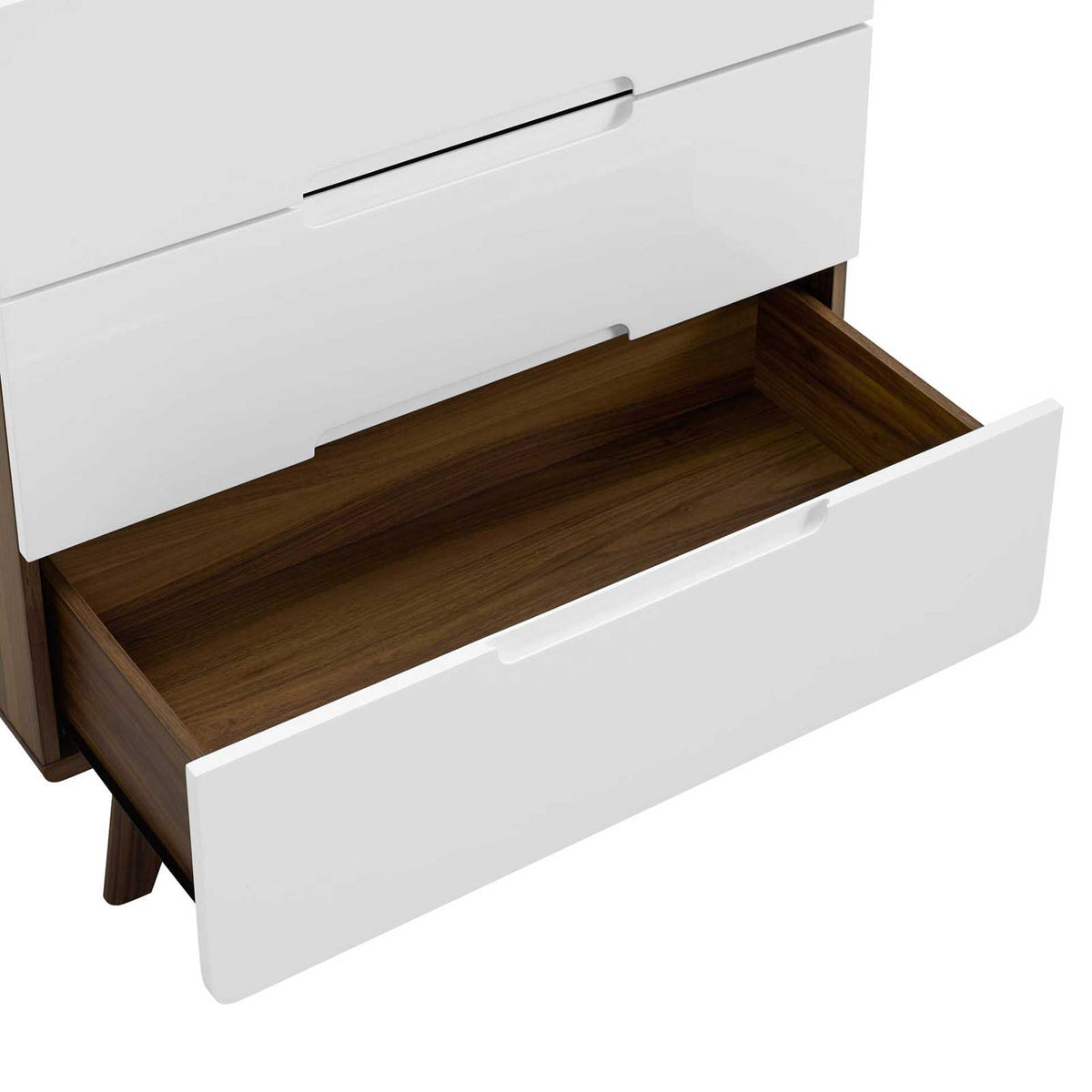 Orion Three-Drawer Chest Walnut/White