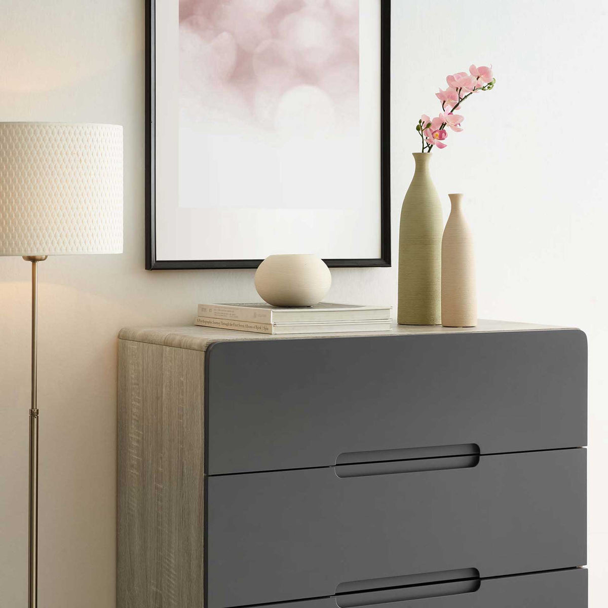 Orion Four-Drawer Chest Natural Gray