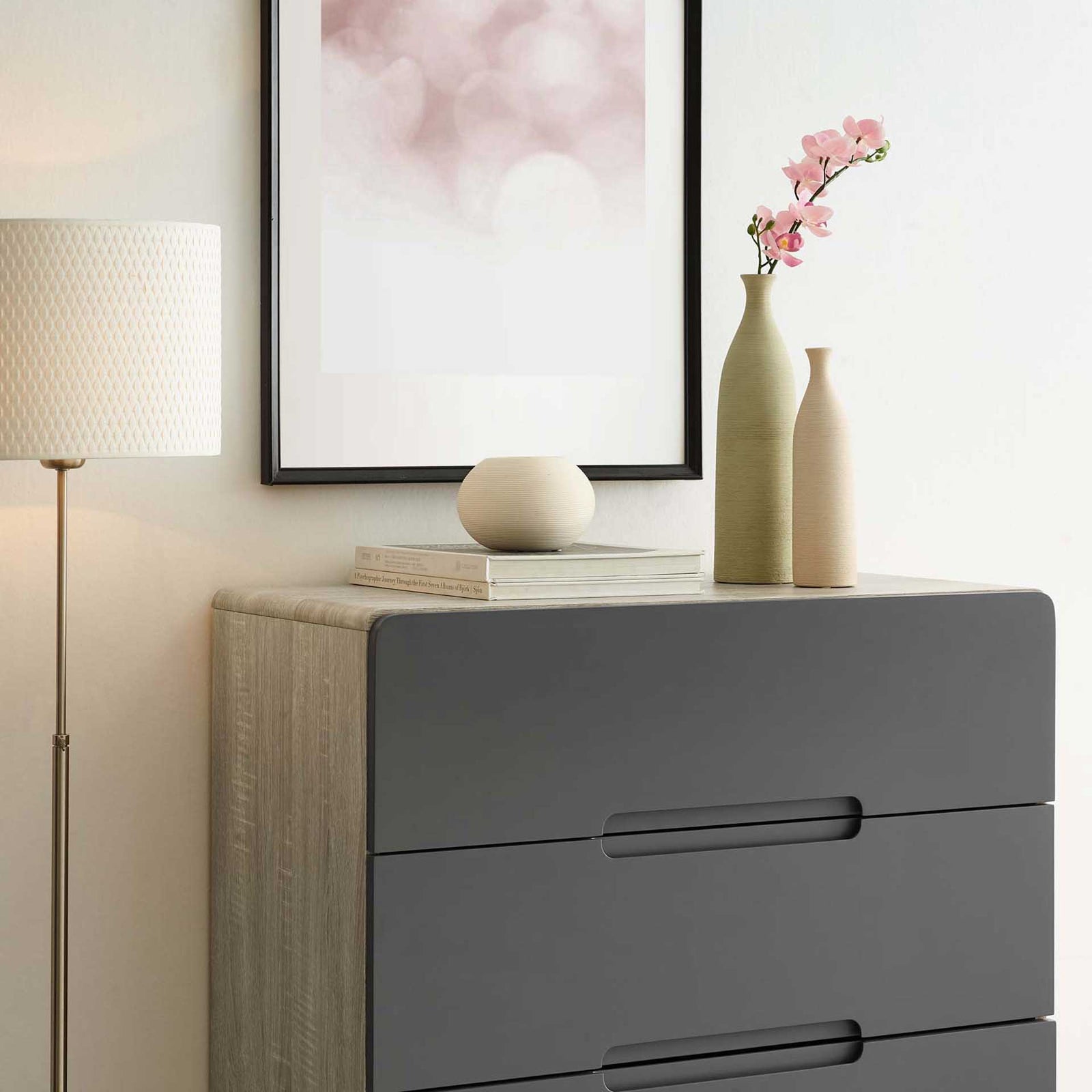 Orion Four-Drawer Chest Natural Gray