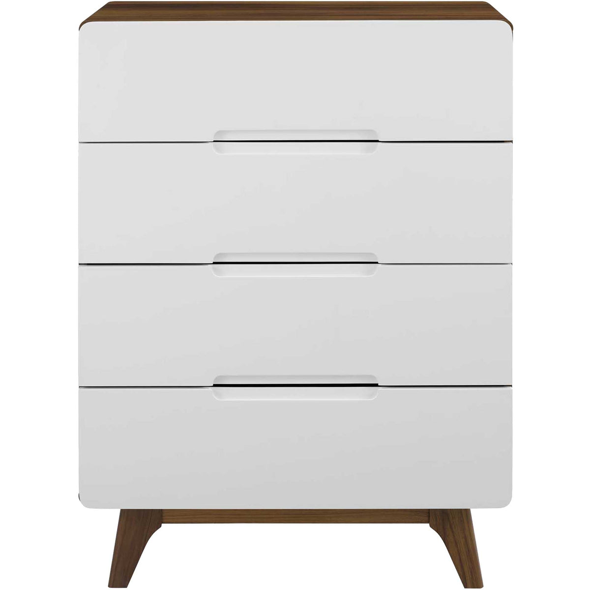 Orion Four-Drawer Chest Walnut/White