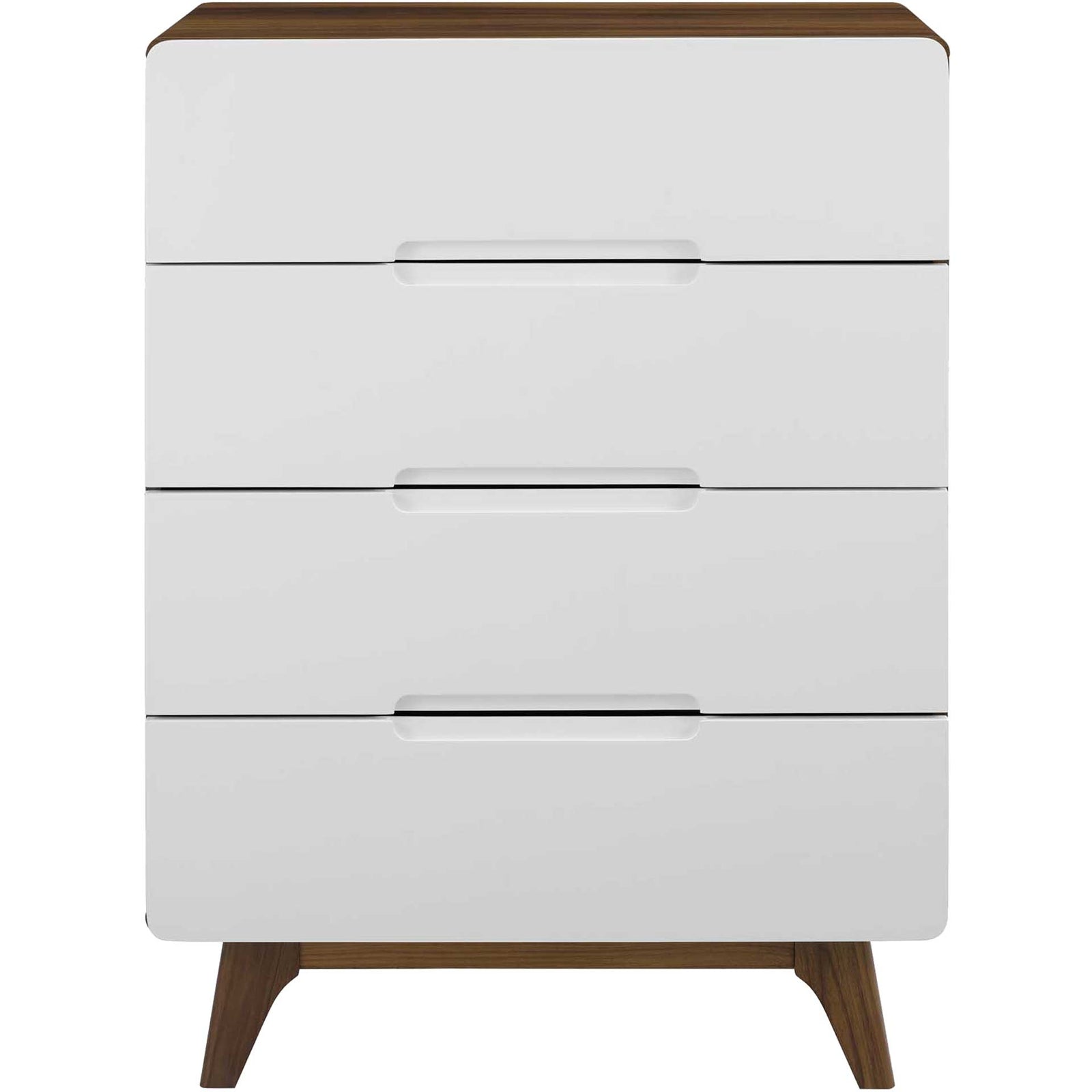 Orion Four-Drawer Chest Walnut/White