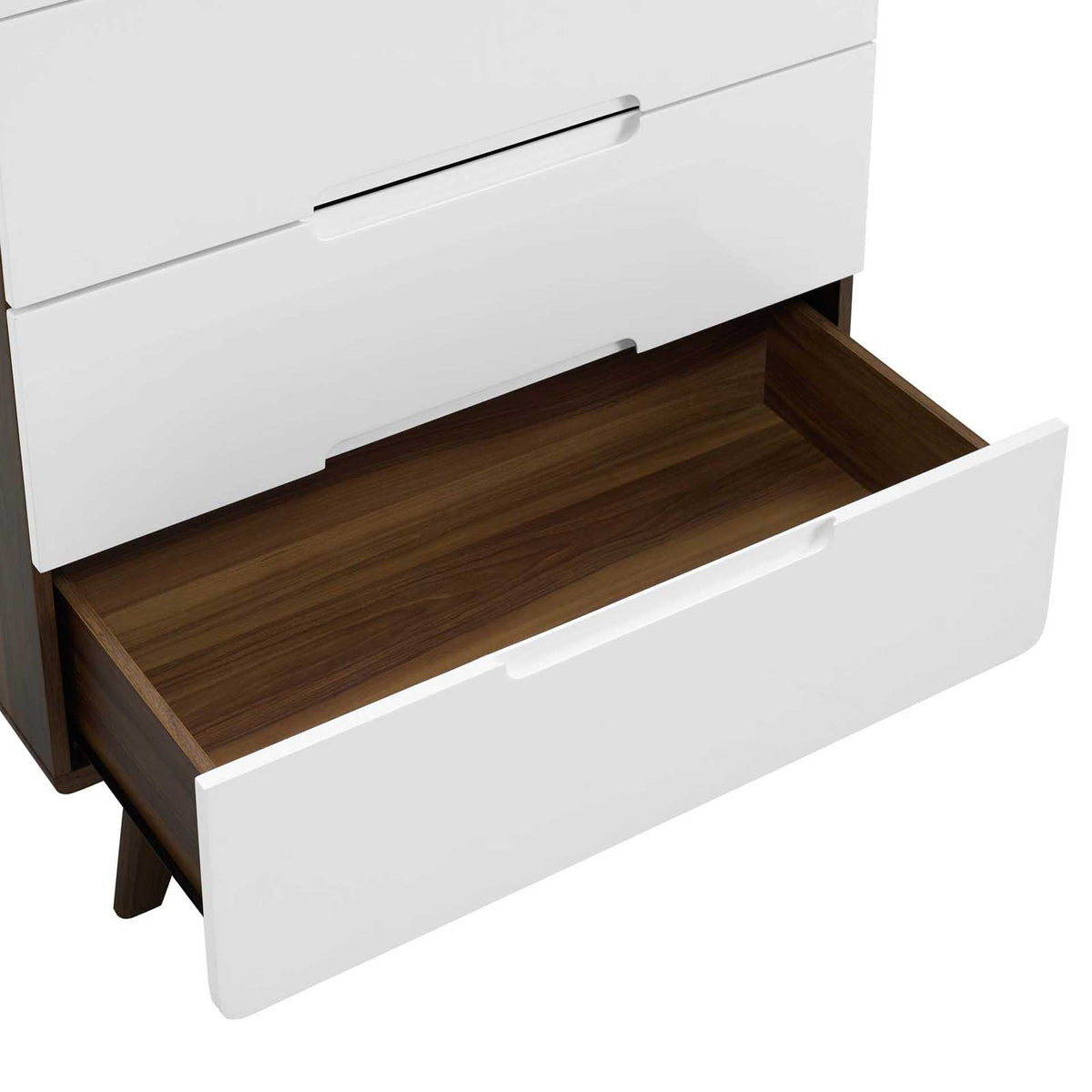 Orion Four-Drawer Chest Walnut/White