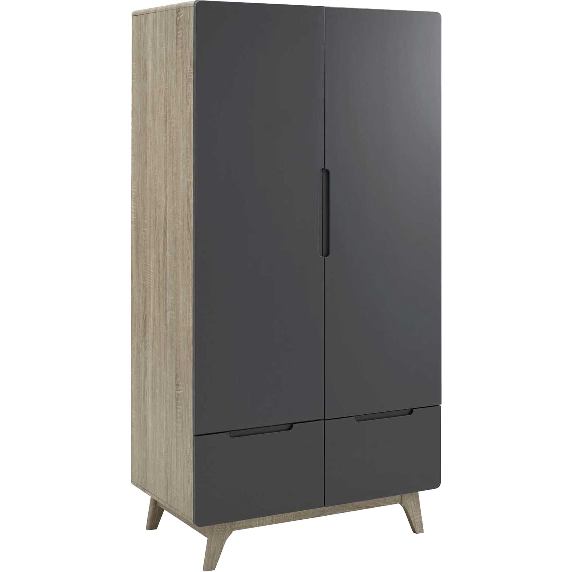 Orion Wood Wardrobe Cabinet Natural Gray