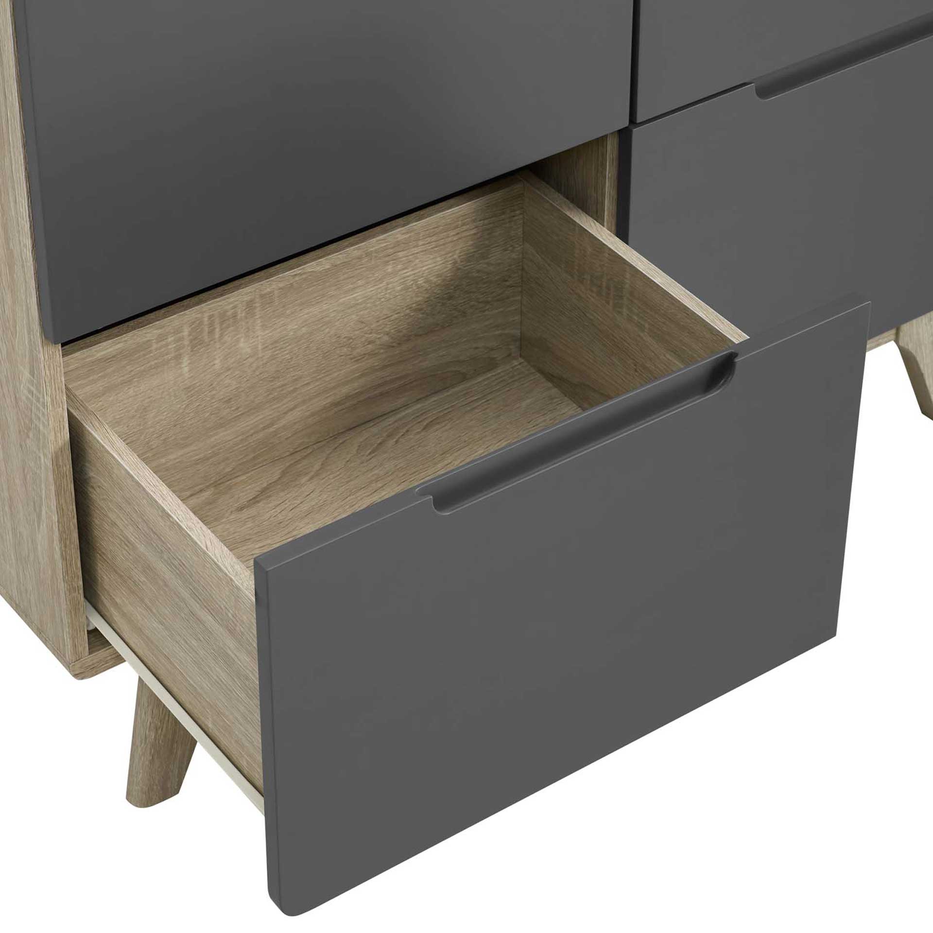 Orion Wood Wardrobe Cabinet Natural Gray