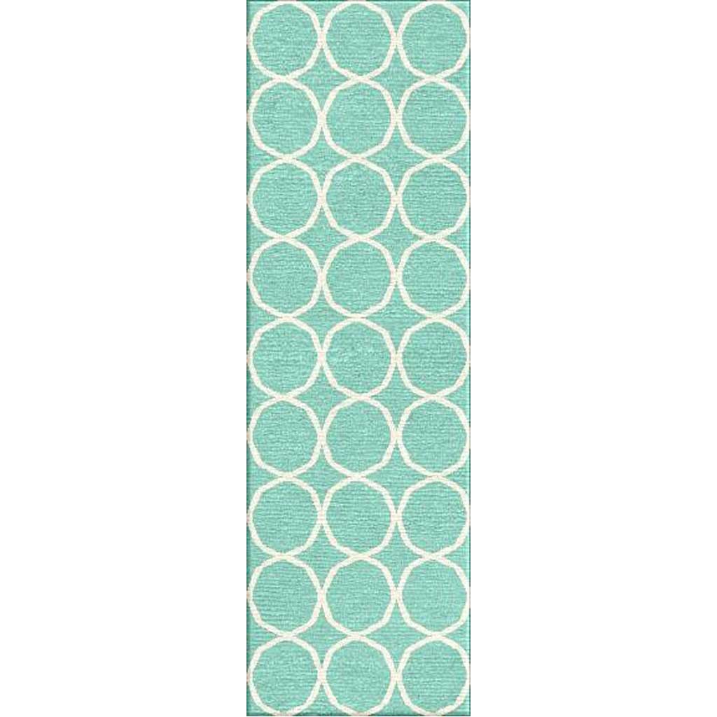 Maroc Aarya Light Turquoise/White Runner Rug