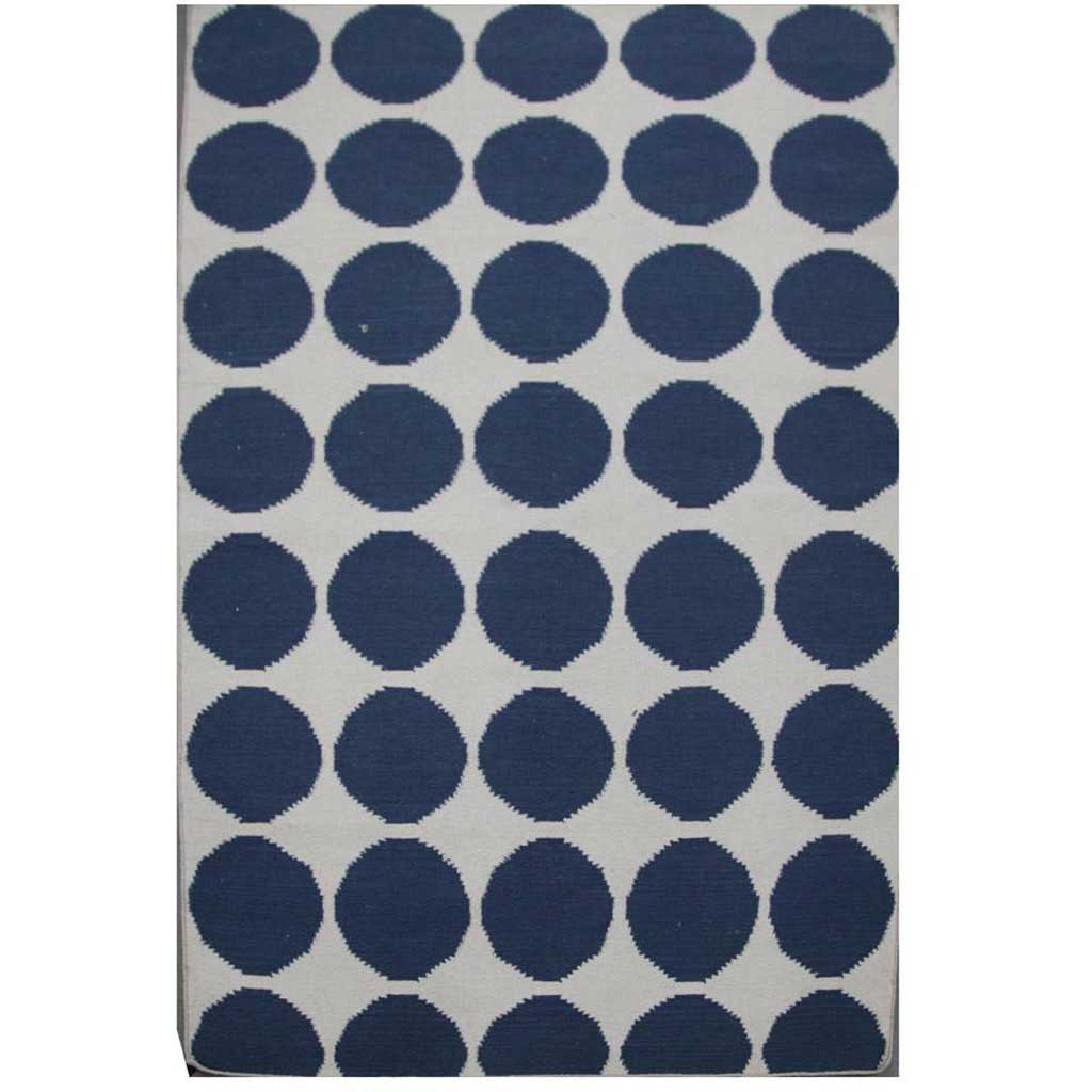 Maroc Ghita White/Dark Denim Area Rug