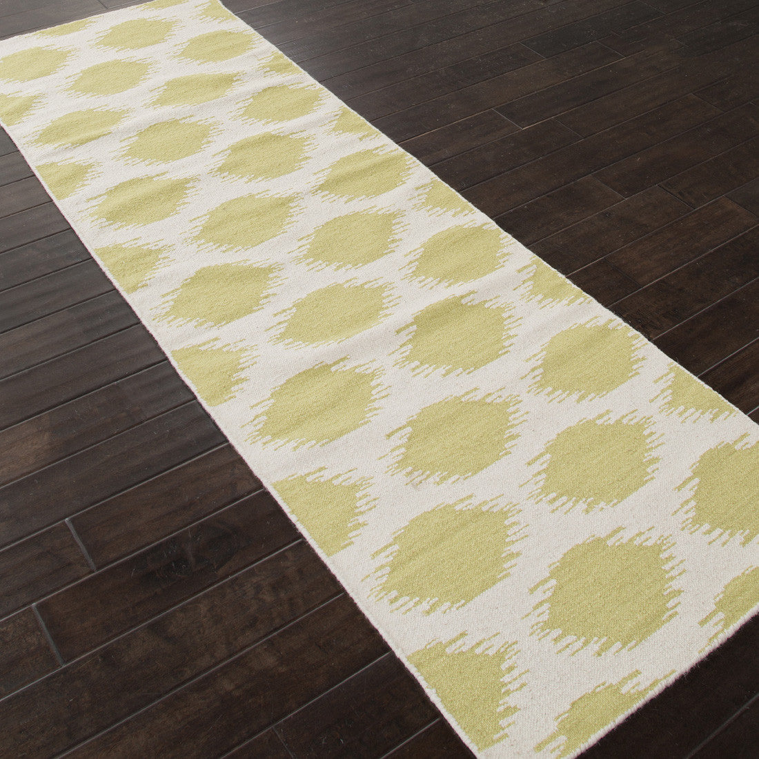 Maroc Nyasha White/Wild Lime Runner Rug