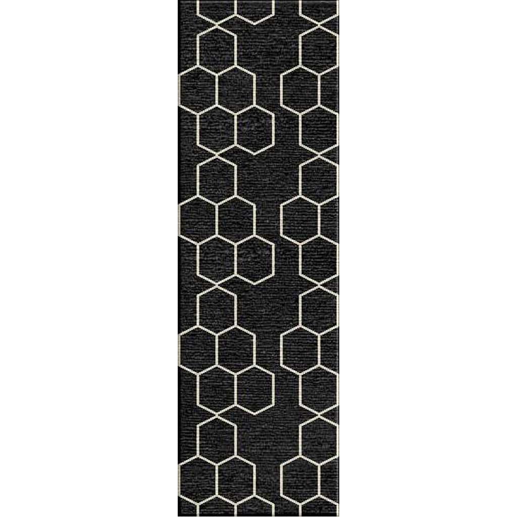 Maroc Abdel Ebony/White Runner Rug