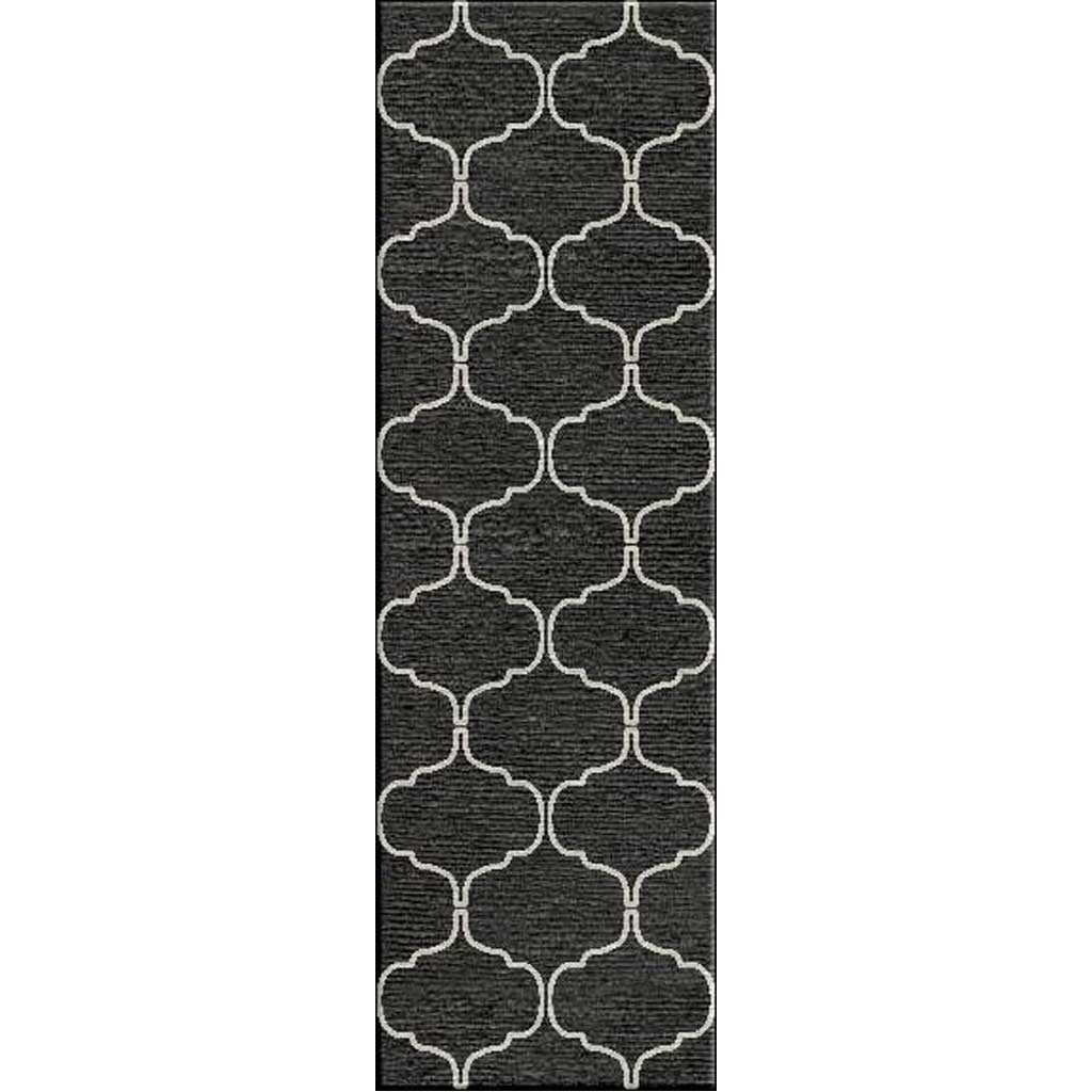 Maroc Delphine Black Olive/Antique White Runner Rug