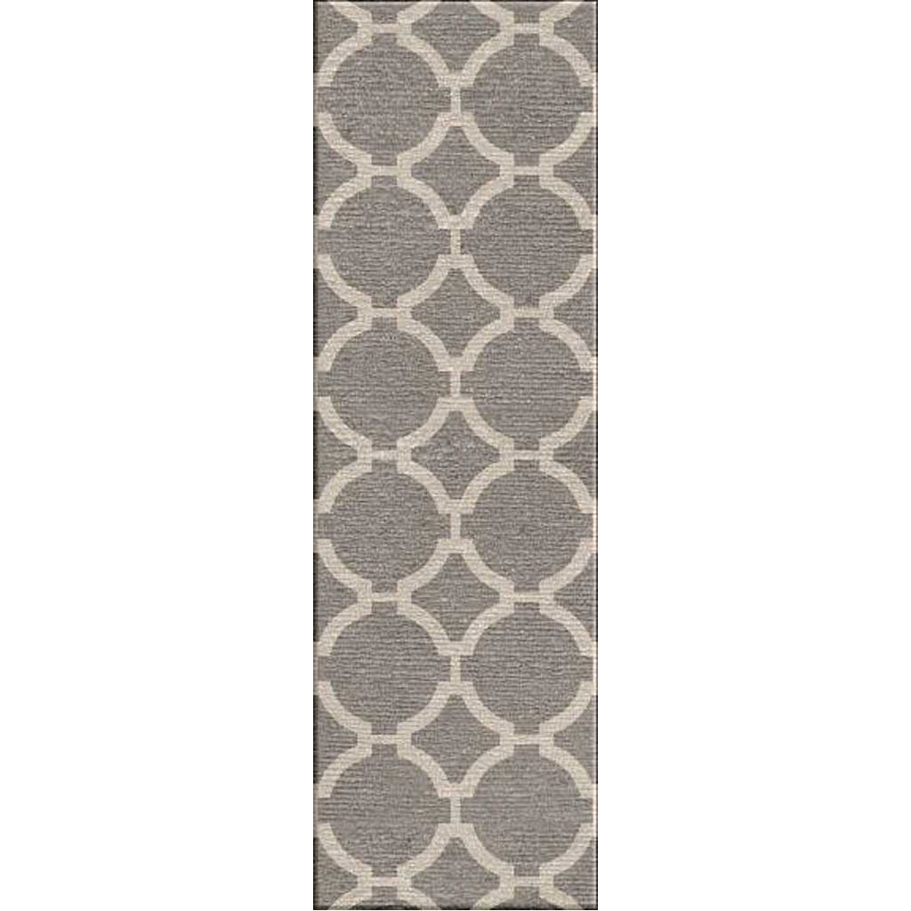 Maroc Rafi Medium Gray/Antique White Runner Rug