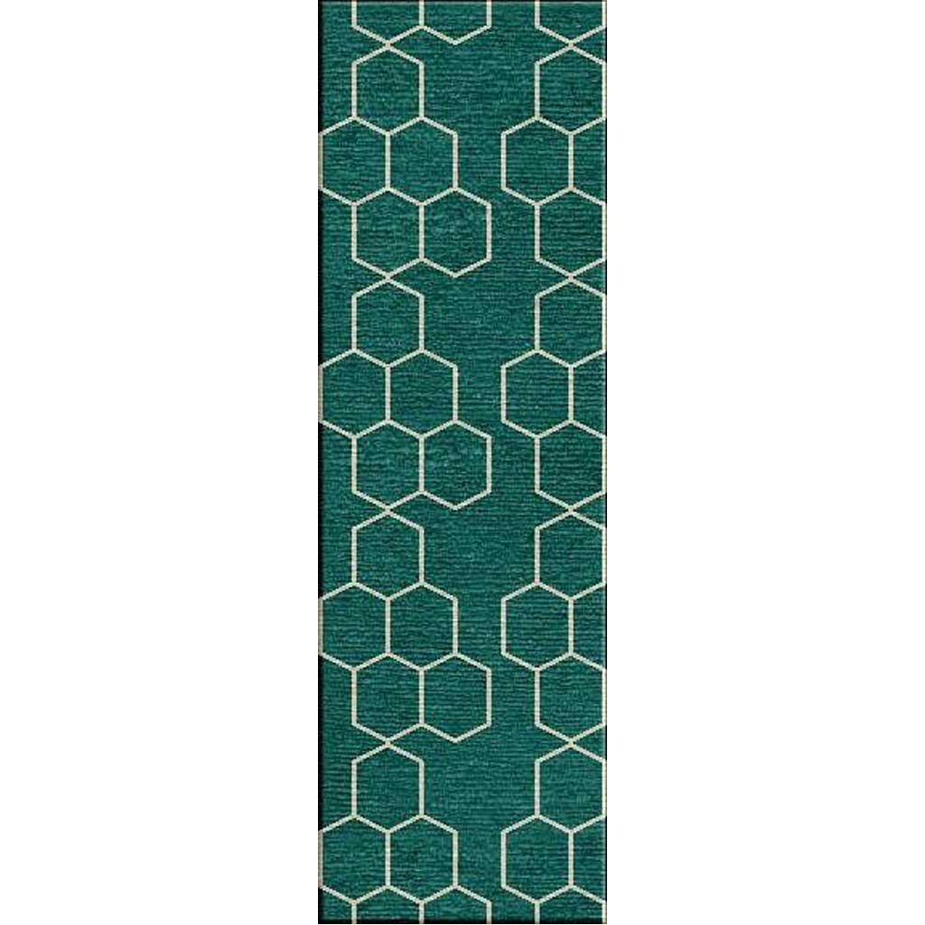 Maroc Abdel Deep Lake/Antique White Runner Rug