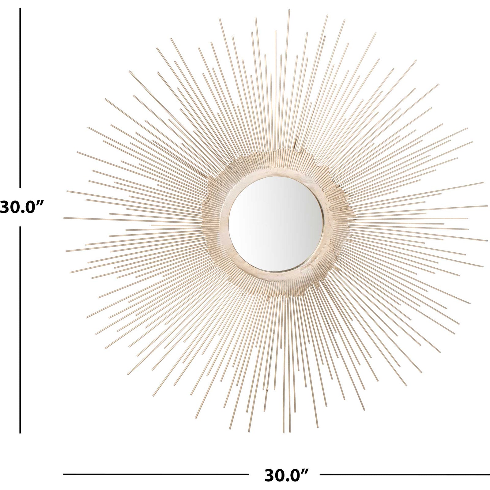 Olavi Sunburst Mirror Antique Silver