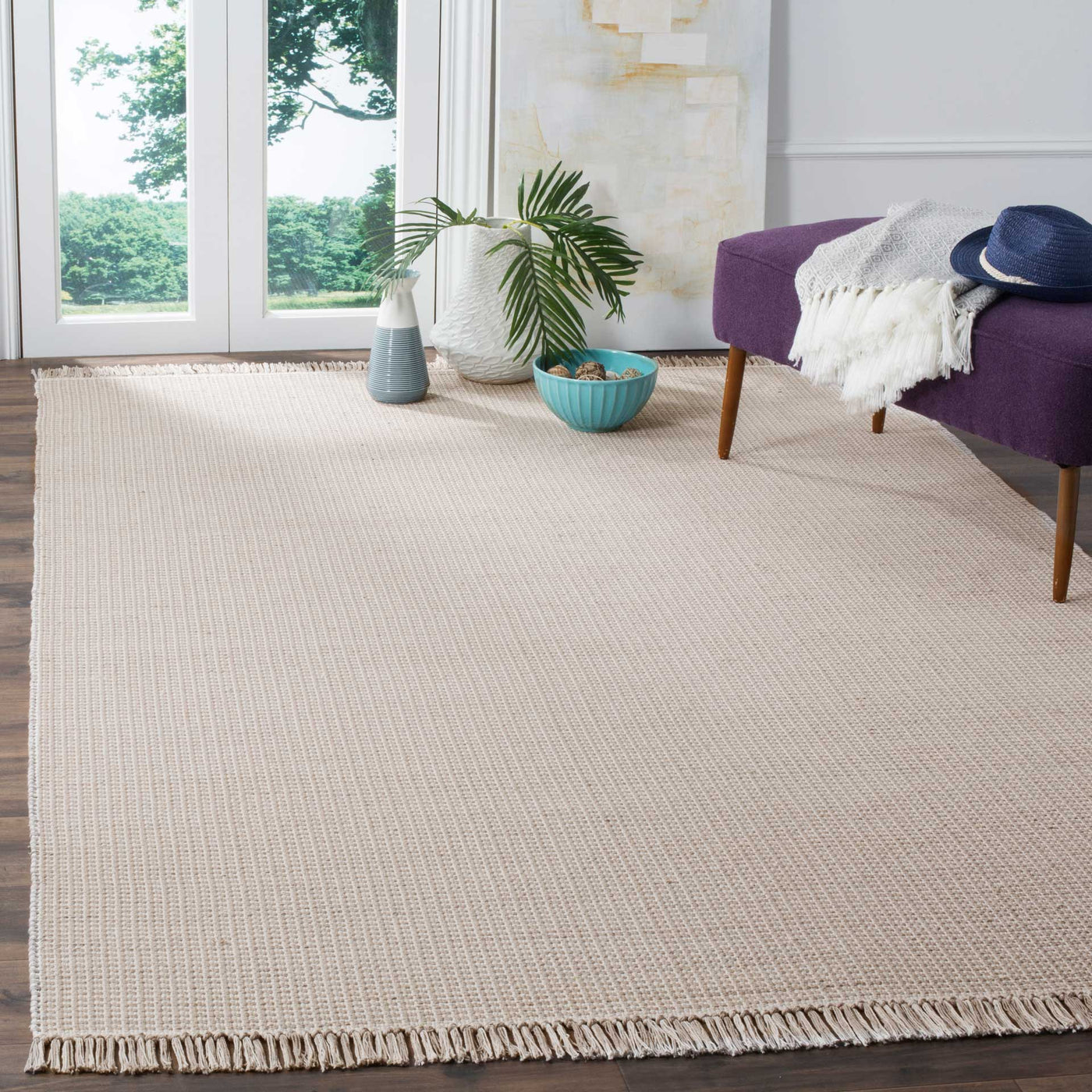 Montauk Fringe Ivory/Gray Area Rug - Froy.com