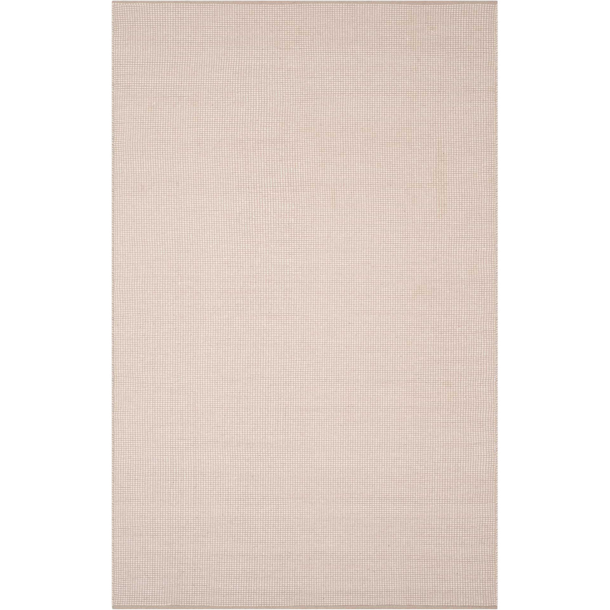 An ivory and gray 3' x 5' rug features fine woven checks and clean rectangular edges.