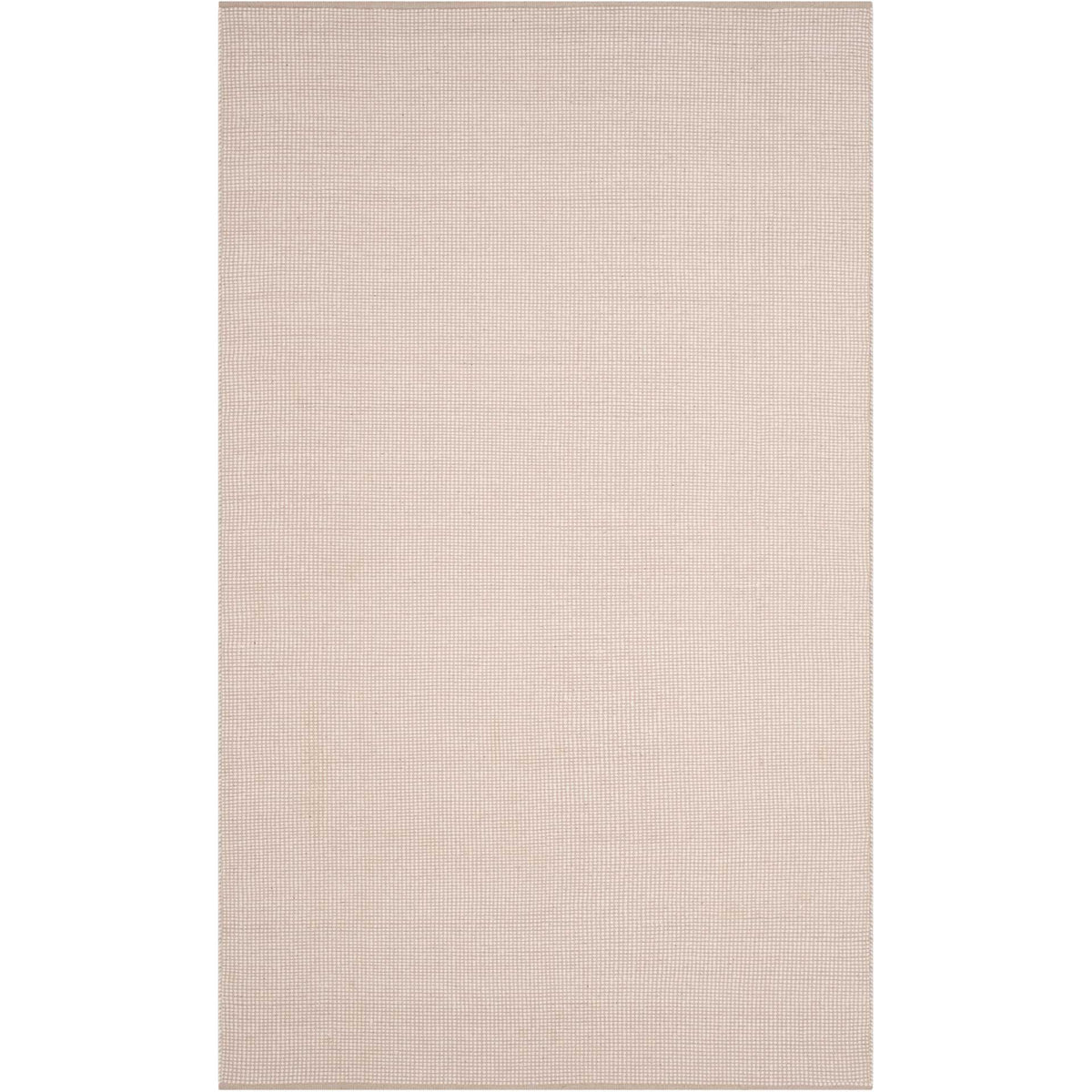 An ivory and gray 5' x 8' rug pairs a quiet neutral palette with delicate woven texture.