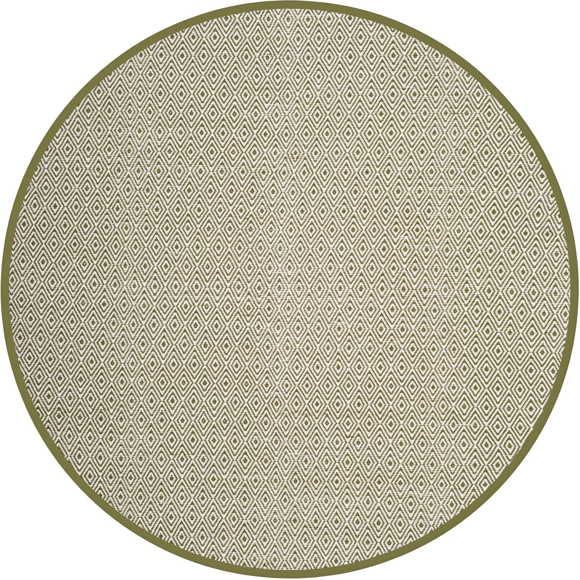 Montauk Geometry Ivory/Green Round Rug - Froy.com
