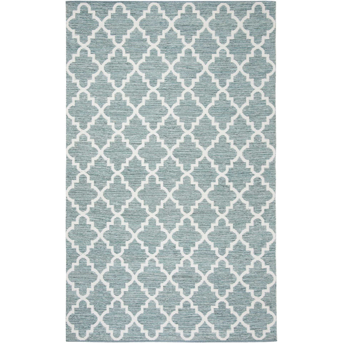 Cool mint woven texture pairs with bright ivory outlines for an easygoing geometric accent.