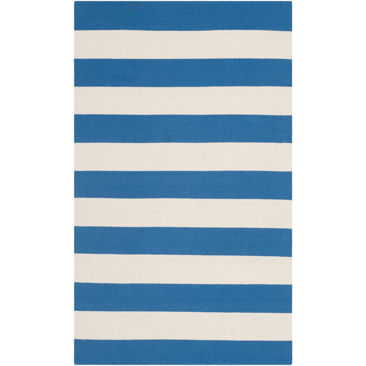 Crisp blue and ivory stripes give this 5' x 8' cotton rug a breezy coastal look. || MTK712C-5 || top_studio
