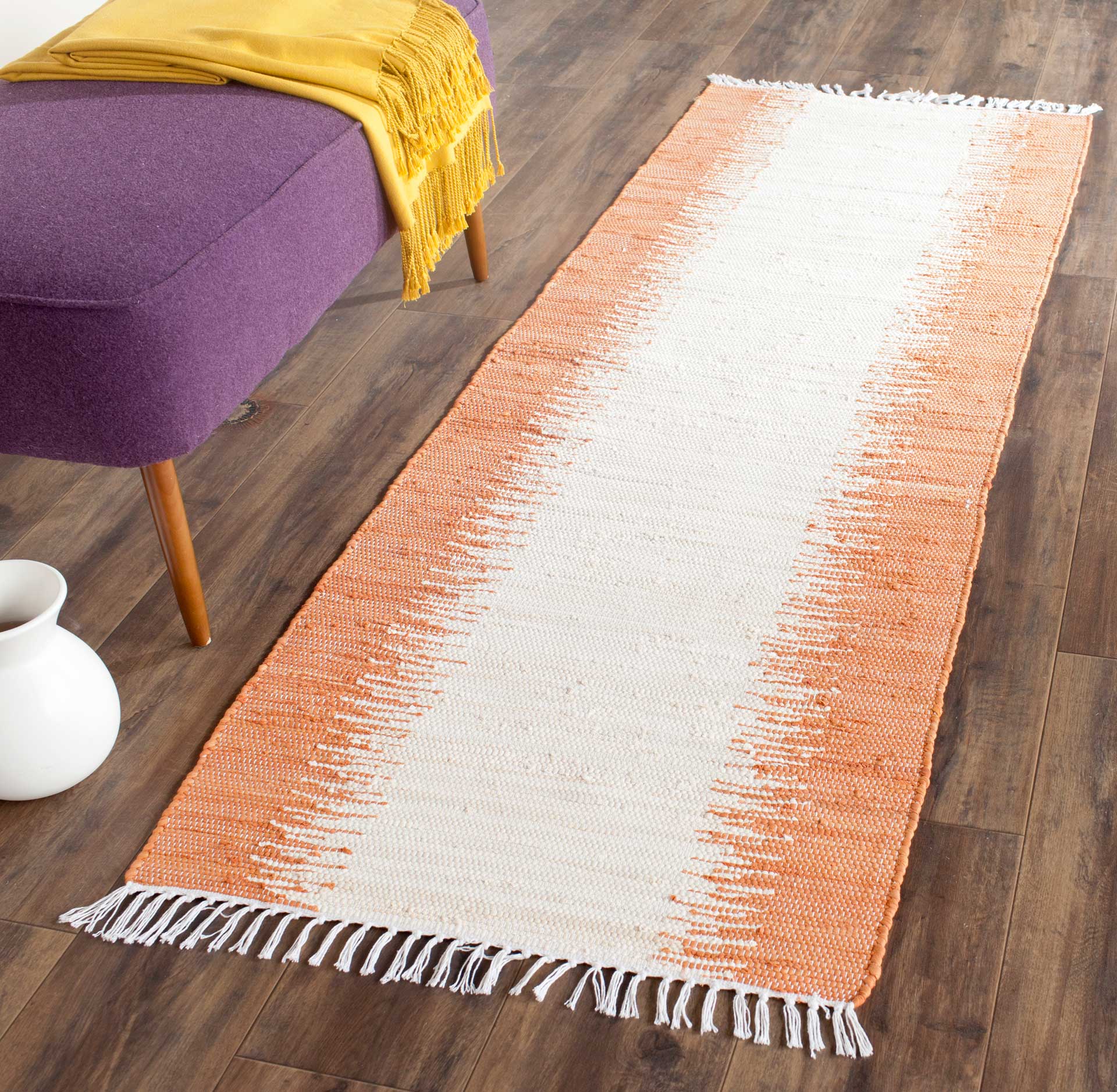 Montauk Frequency Orange Runner Rug - Froy.com