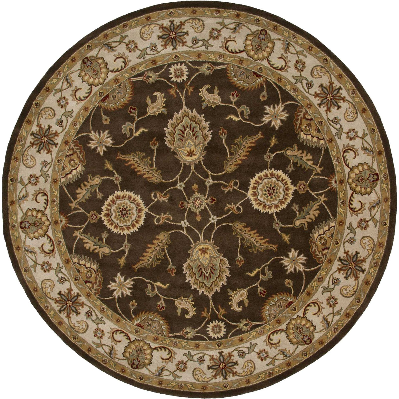 Mythos Maia Cocoa Brown/Dark Ivory Round Rug