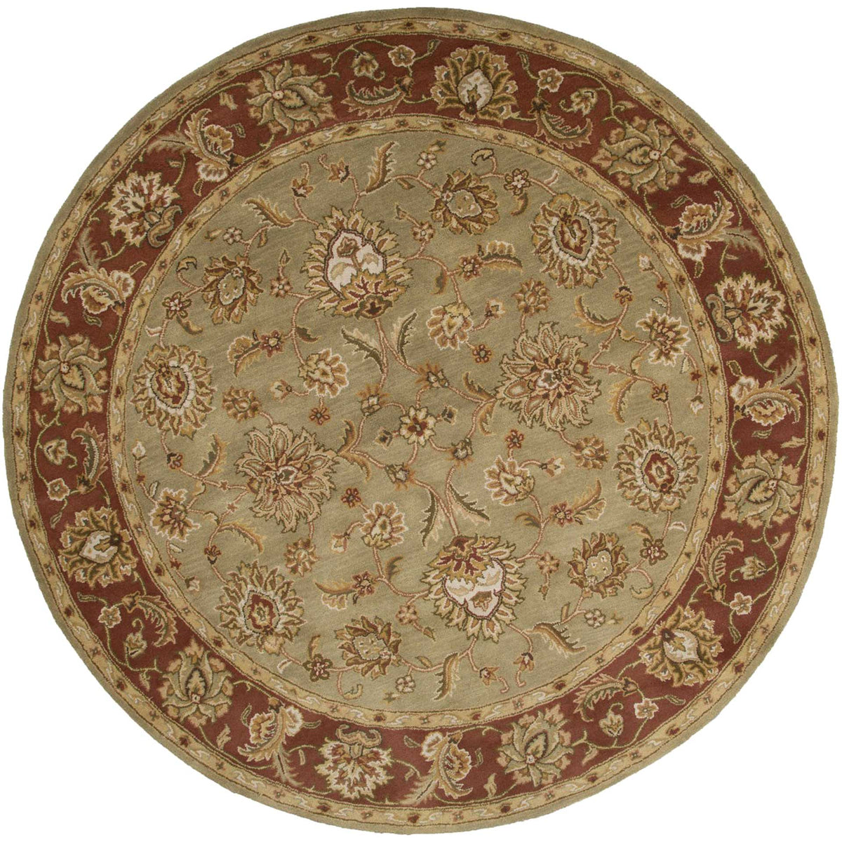 Mythos Anthea Kelp/Brick Red Round Rug - Froy.com