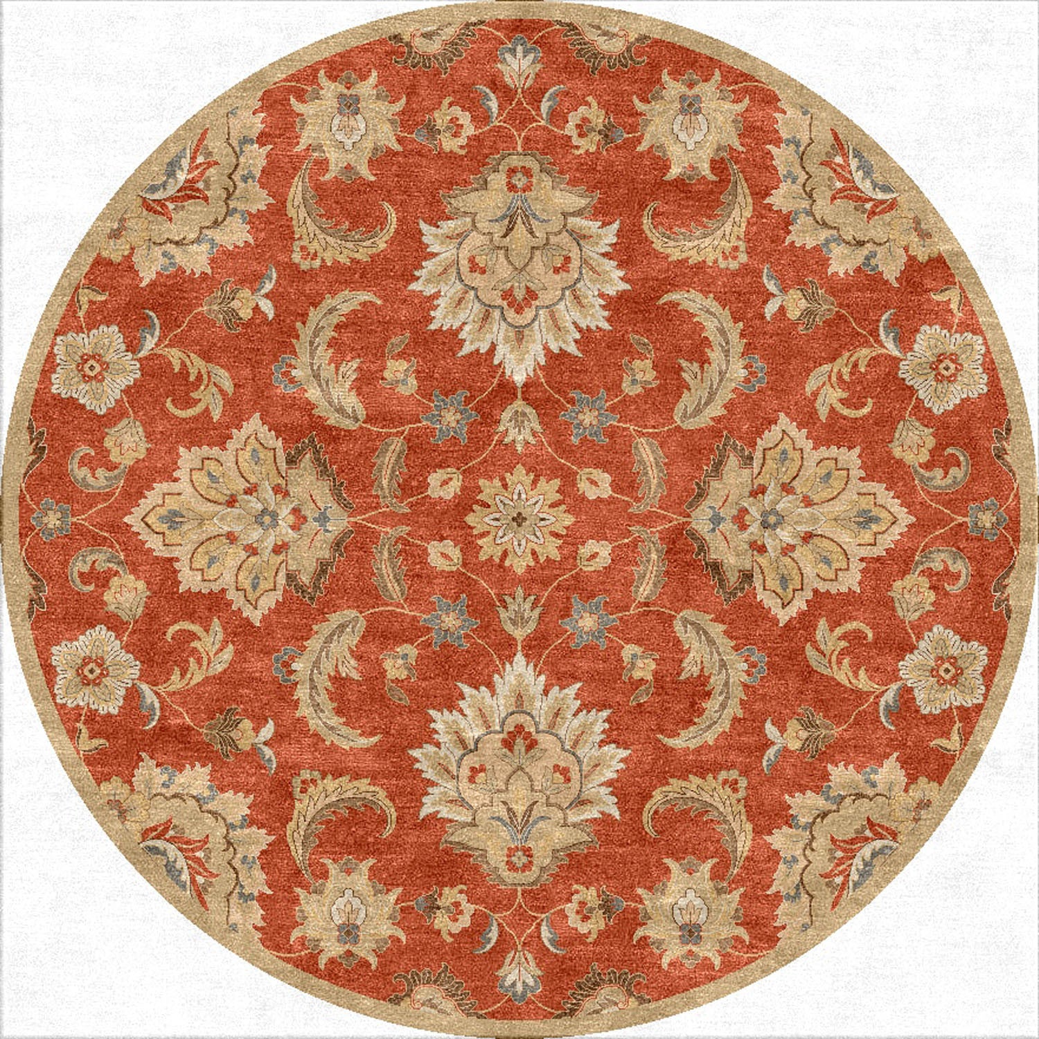 Mythos Abers Orange Rust/Lead Gray Round Rug
