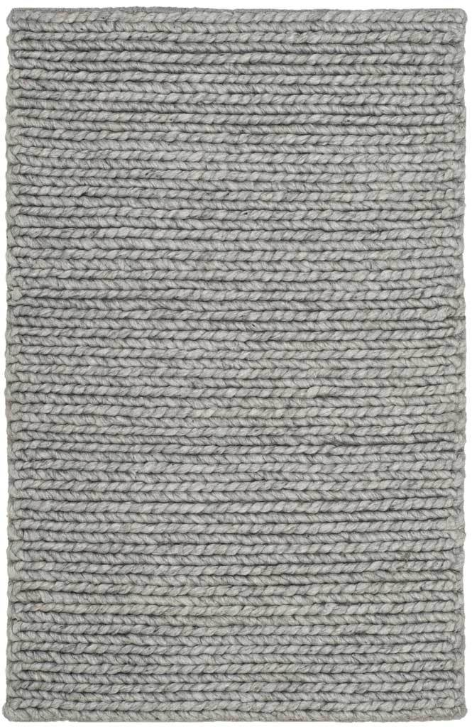 A petite steel gray accent rug features chunky woven yarns and a soft, inviting texture.