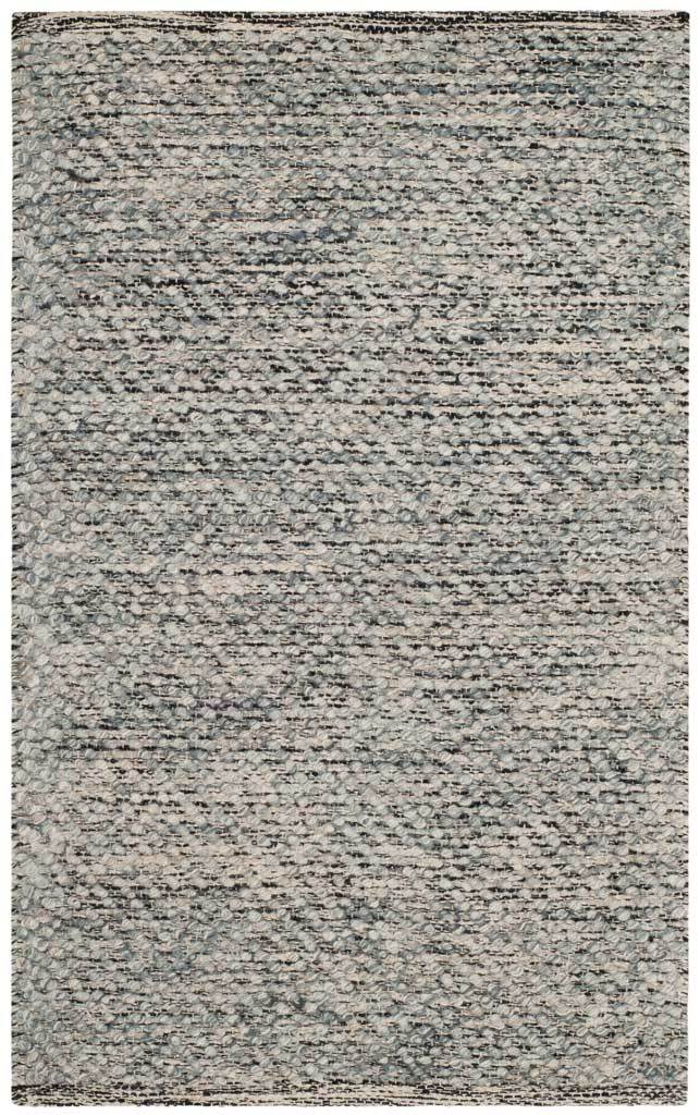 A compact 2' x 3' rug balances camel and gray tones with a cozy, nubby weave.