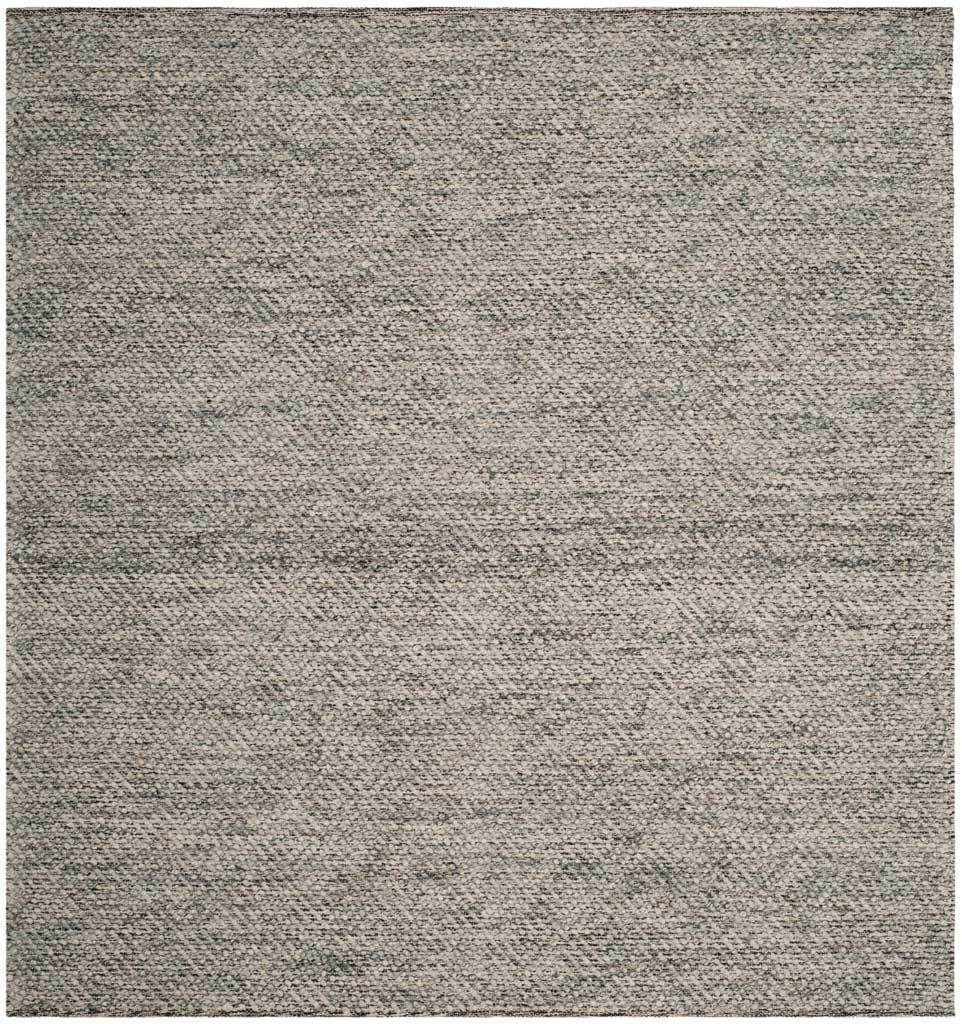 This 6' square rug blends camel and gray flecks into an understated woven surface.