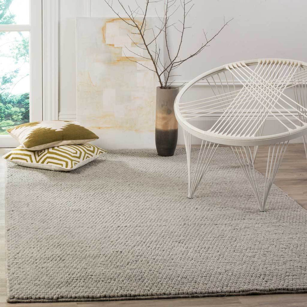 Natura Solid Silver Area Rug - Froy.com