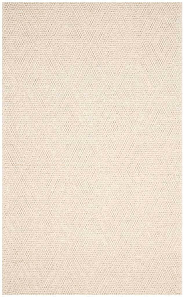 Creamy ivory rug pairs subtle geometric diamonds with a tactile natural-fiber weave