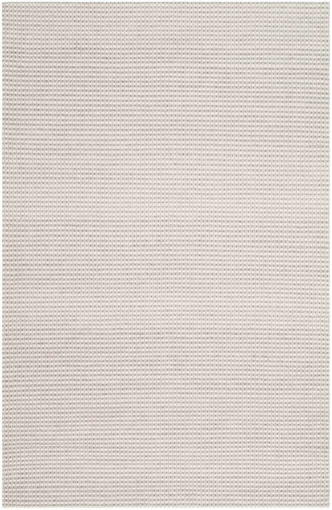 Delicate silver threads run through ivory loops for a subtle textured pattern.